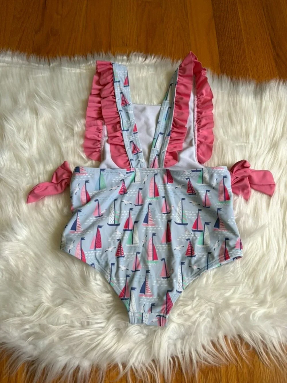 Stitchy Fish Sea Breeze and Sails One Piece Pink Girls 5